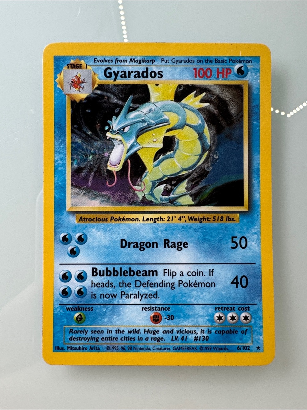 Gyarados Holo Pokemon Card